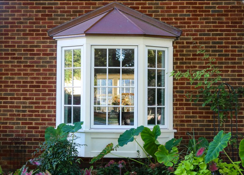 Bay window installation on a residential property